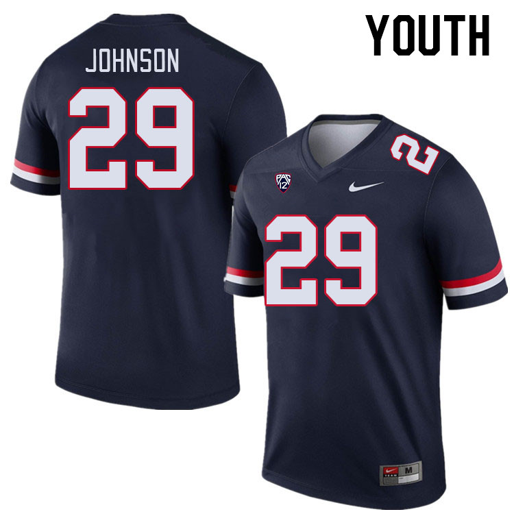 Youth #29 Brandon Johnson Arizona Wildcats College Football Jerseys Stitched-Navy - Click Image to Close